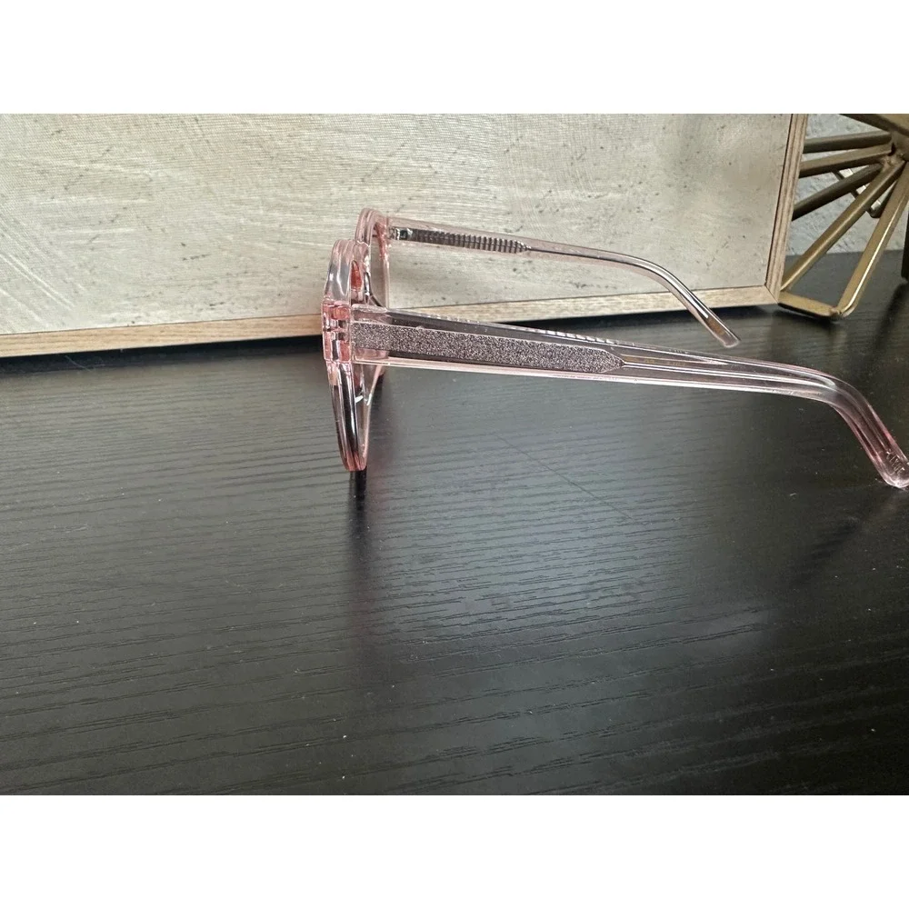 Bonnie Clyde Hill Sunglasses Pink Translucent Round Frame 50 22 145